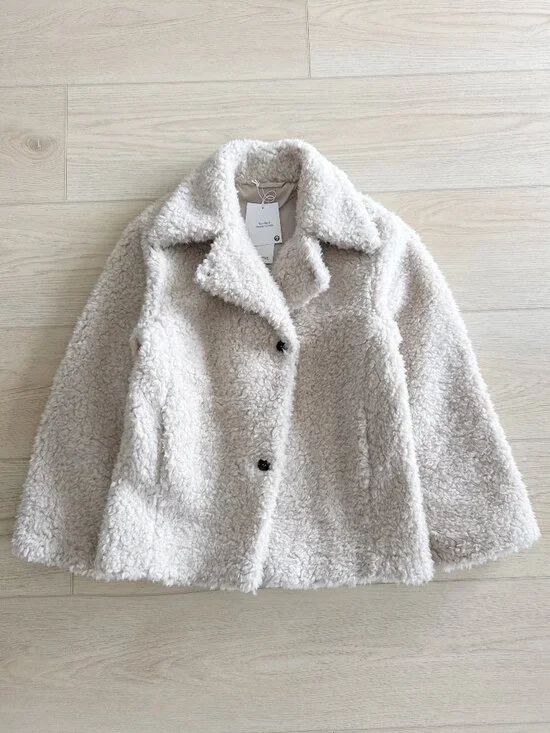 &Other Stories Wool-Blend Shearling-Fur Teddy Jacket Size Small - Picture 9 of 16